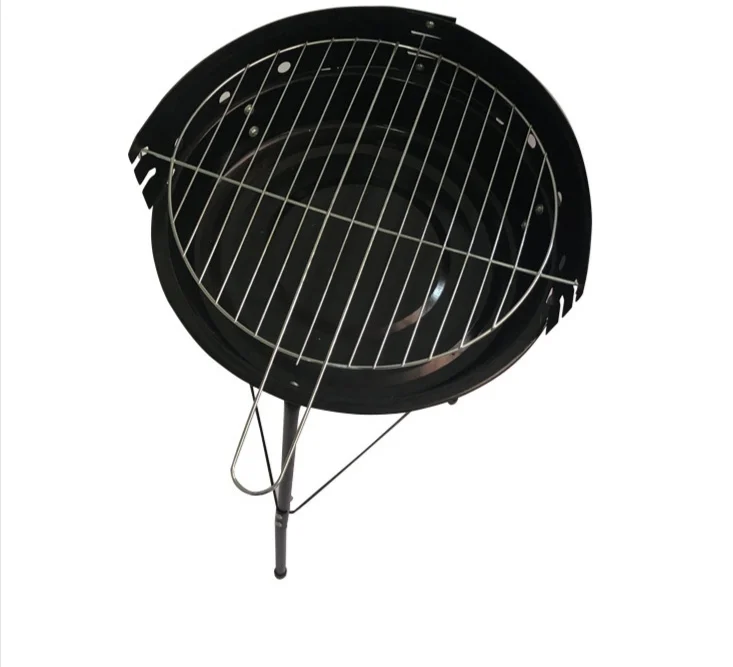 Portable simple Round Tripod metal mesh barbecue charcoal grill outdoor cooking stand camping hiking picnics bbq grill