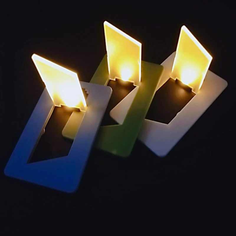 Mini Colorful Motif Lights Portable Pocket Card Light Promotional Gift Slim Plastic Glow Card Night Lamp Birthday Gift