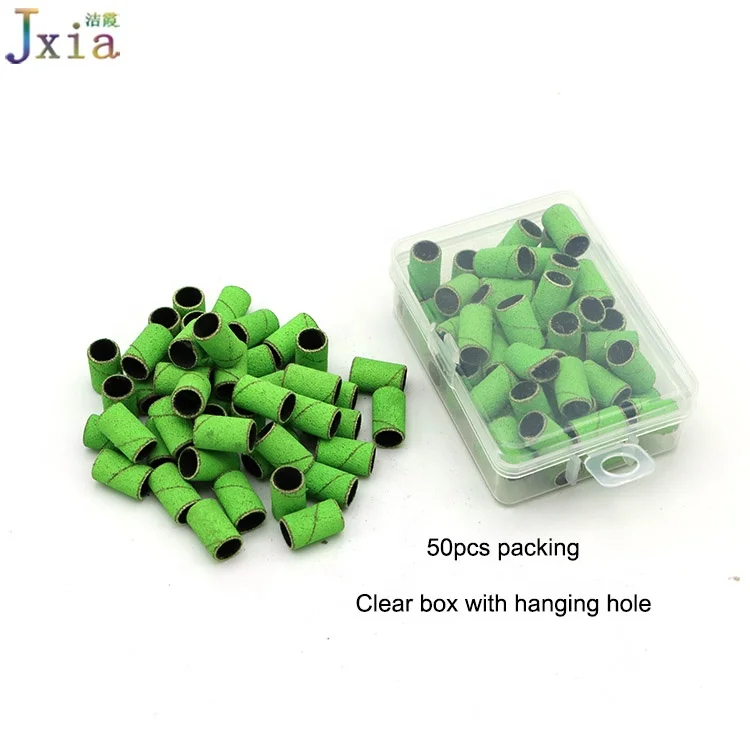 Jiexia 50pcs 75pcs 100pcs Packing Nail Drill Bits Sanding Bands for Acrylic Nails Gel Removing Machine