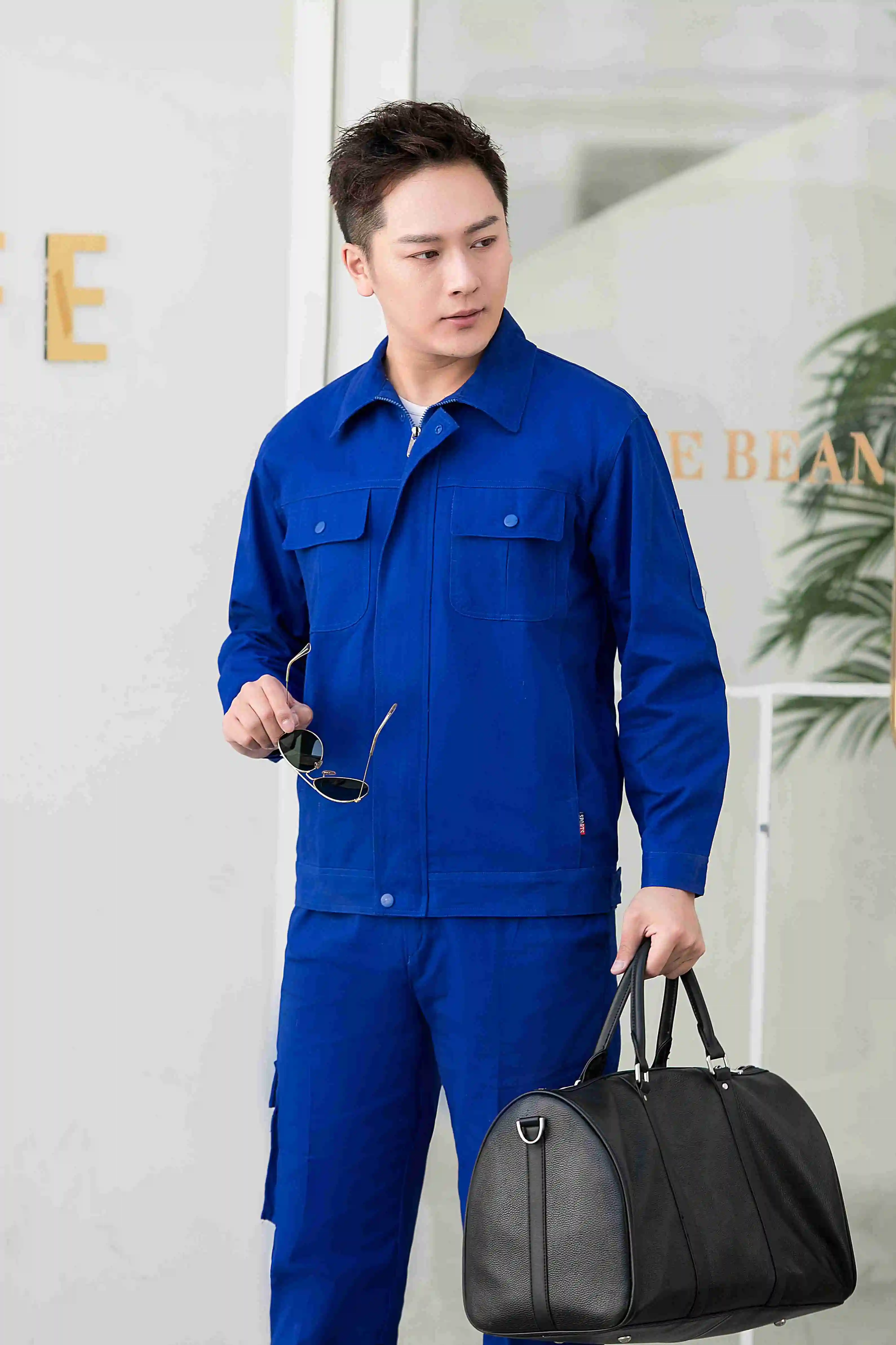 Pure Cotton Overall Long Sleeves Cleaner Workwear Tops Work Suit Working Car Repair Clothes For Men