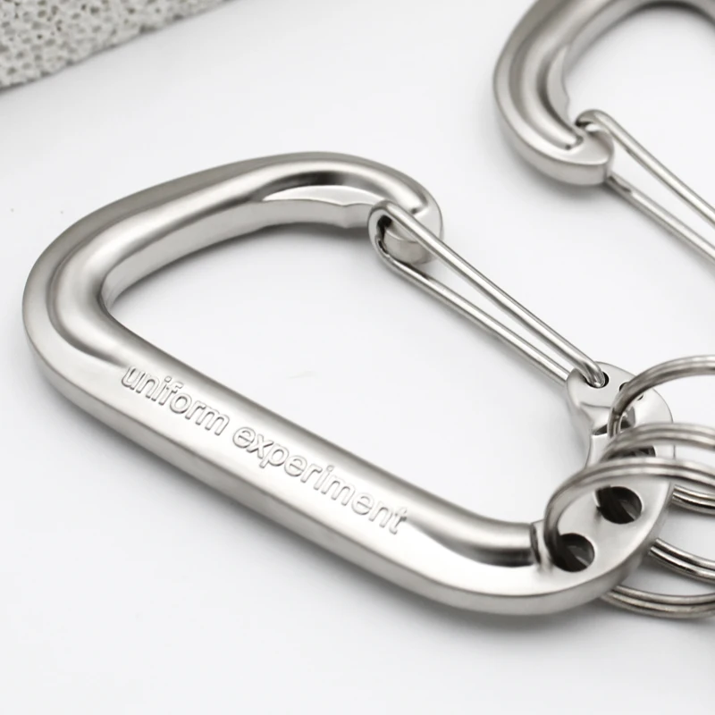 Factory Wholesale Custom Metal Keychain Company Logo Letter Customizable Carabiner Cartoon Stainless Steel Metal Key Chains