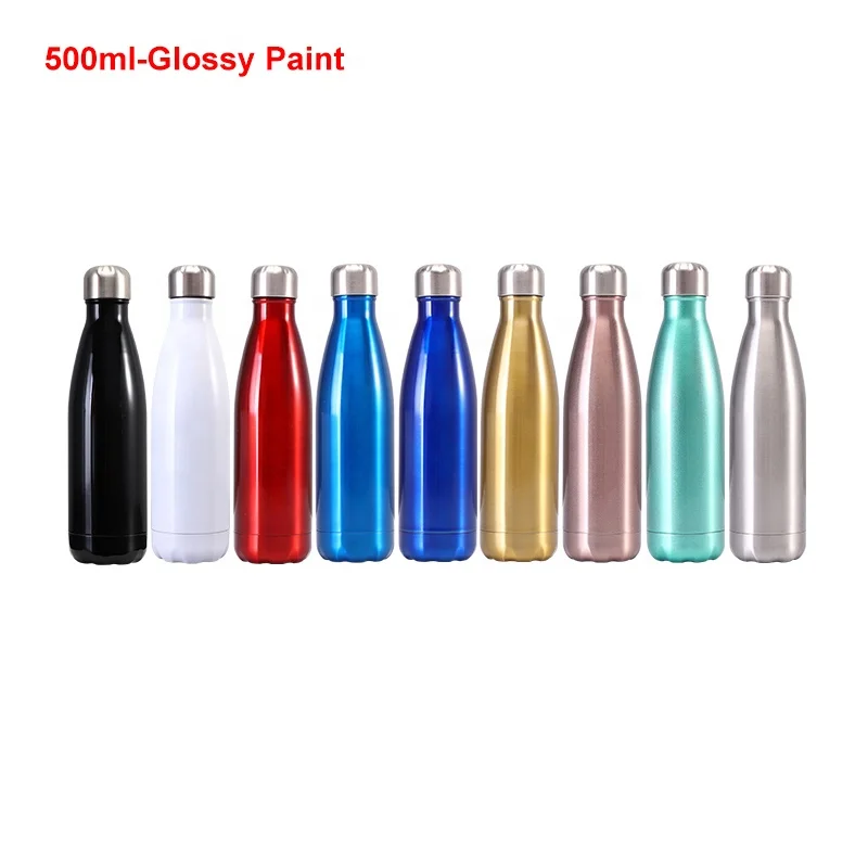 Factory Whosale Custom Logo 500ml Sports Water Bottles Cola Shaped Vacuum Insulated Stainless Steel Cola Water Bottles 750ml
