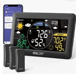 BALDR Wi-Fi Weather Station Hub Real Time Weather Forecast Temperature and Humidity Smart Thermometer Hygrometer