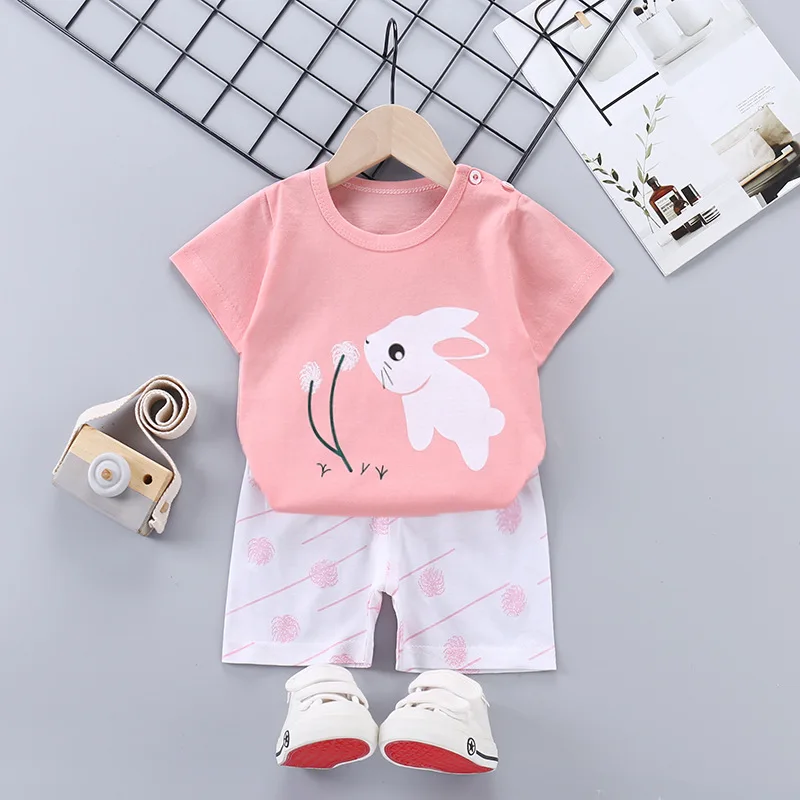 1-7 Year Character Kids Cotton Short Sleeve 2PCS Comfortable Children Sleepwear/Pajama Super Soft Smooth Cheap Price