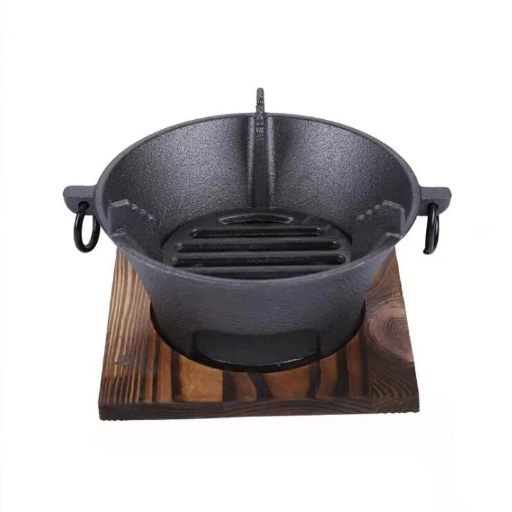 Outdoor Cast Iron Charcoal Grill Tabletop Small Grill Alcohol Stove