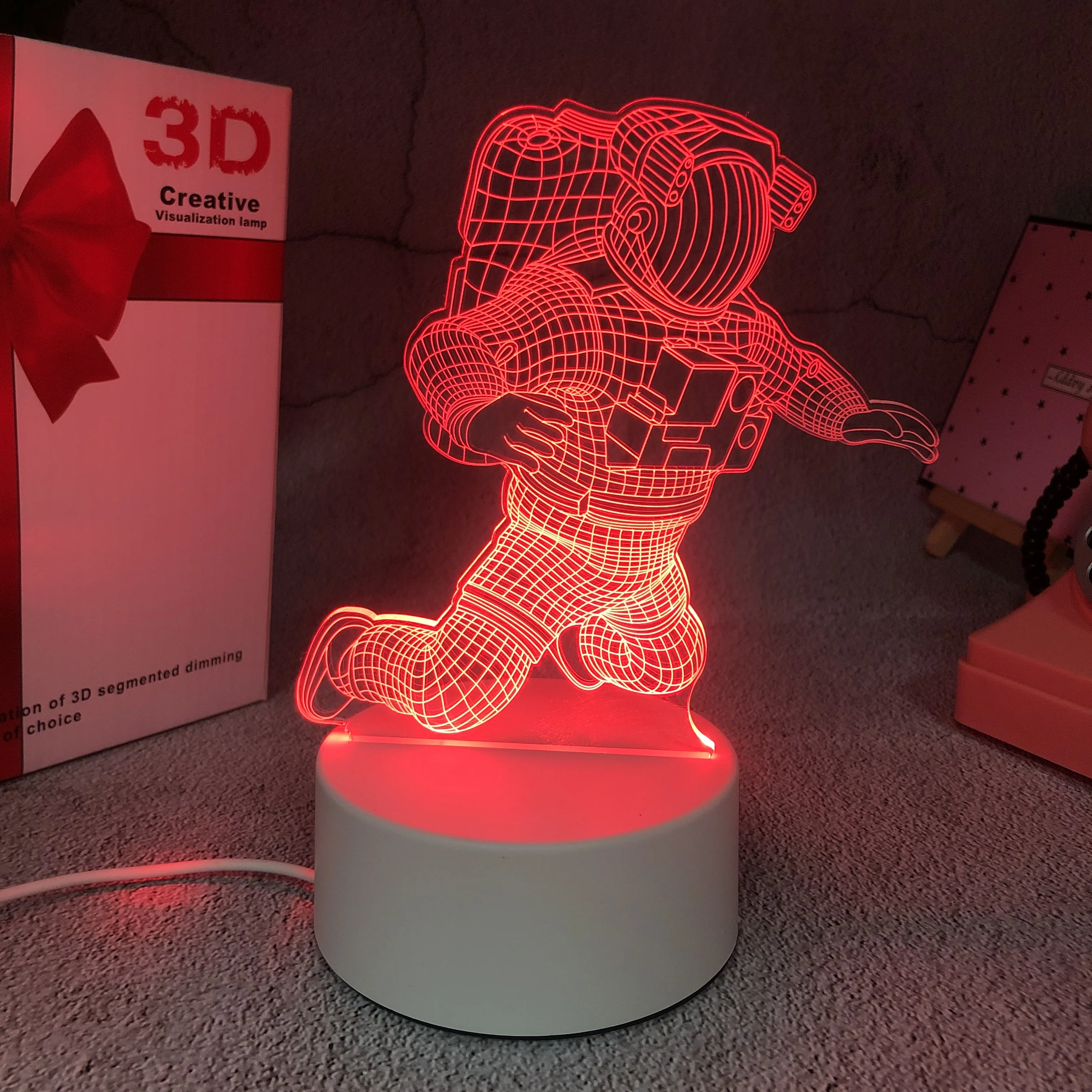 Table lamp bedside lamp usb bedroom creative personality decoration ornaments 3D moon astronaut astronaut night light