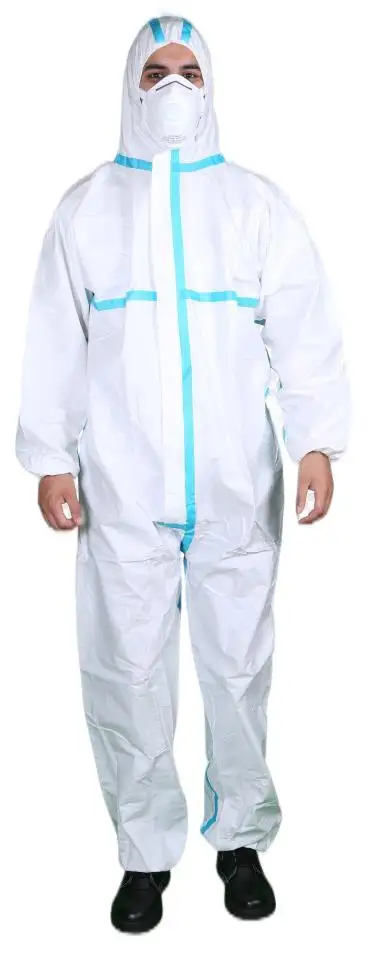 Manufacturer Cat III Type 4/5/6 Coverall Suit Disposable Microporous Film Laminate Chemical Protective Overalls Custom Design