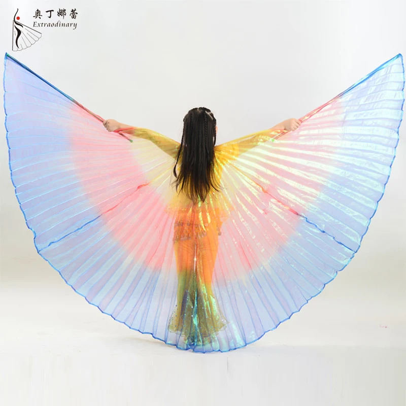 Children Dance Wear Performance Props Kids Belly Dance Accessories Egyptian Wings Gold Silver Isis Wings
