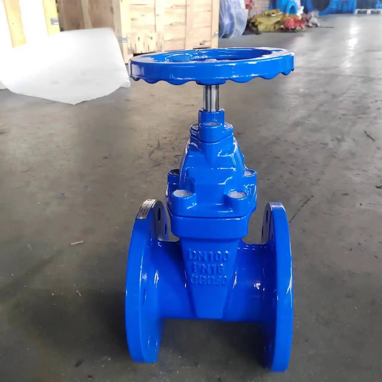DIN F4 S15 GGG50 body 2Cr13 шток PN16 DN100 колпачок колпачка колеса без подъема штока резиновый уплотнительный запорный клапан