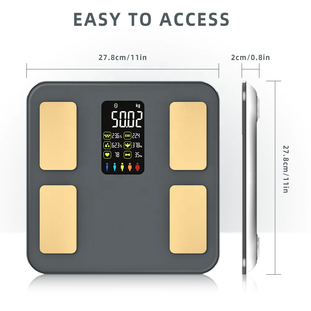 Glass Digit bathroom weight Fitdays BMI app Composition Electron Weighing household Smart bodi Scale