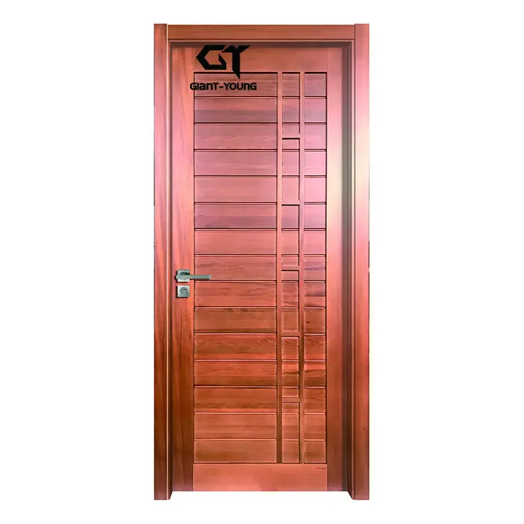 Luxury Natural Timber Solid Wooden Door PVC Interior Painted House Use Oak Wooden Door