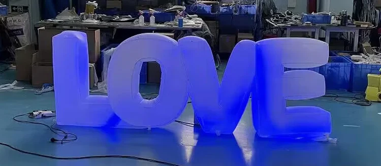 Custom advertising alphabet giant 10ft inflatable letters with led light decoration