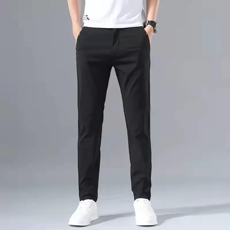 2022 Summer Suit Trousers For Men Classic Stretch Casual Black Gray Dress Korean Pants Business Formal Slim Fit Mens pants