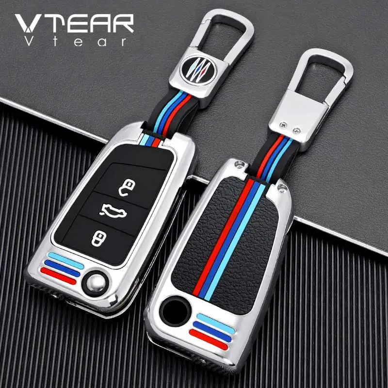 Vtear Car Key Case Cover For Skoda Octavia A5/Octavia A6/Octavia A7/Karoq/Kodiaq/Yeti/Octavia A8 PRO Protection Shell Keys Bag