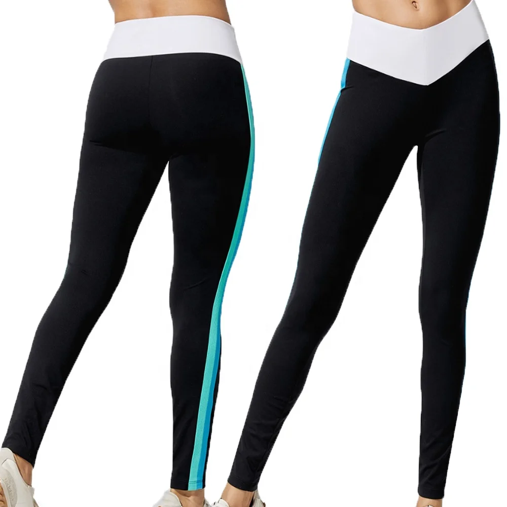 
Custom Fitness Trainer Compression Yoga Pants For Women Wicking Gym Workout High Waist Scrunch Butt Color Matching Leggings 