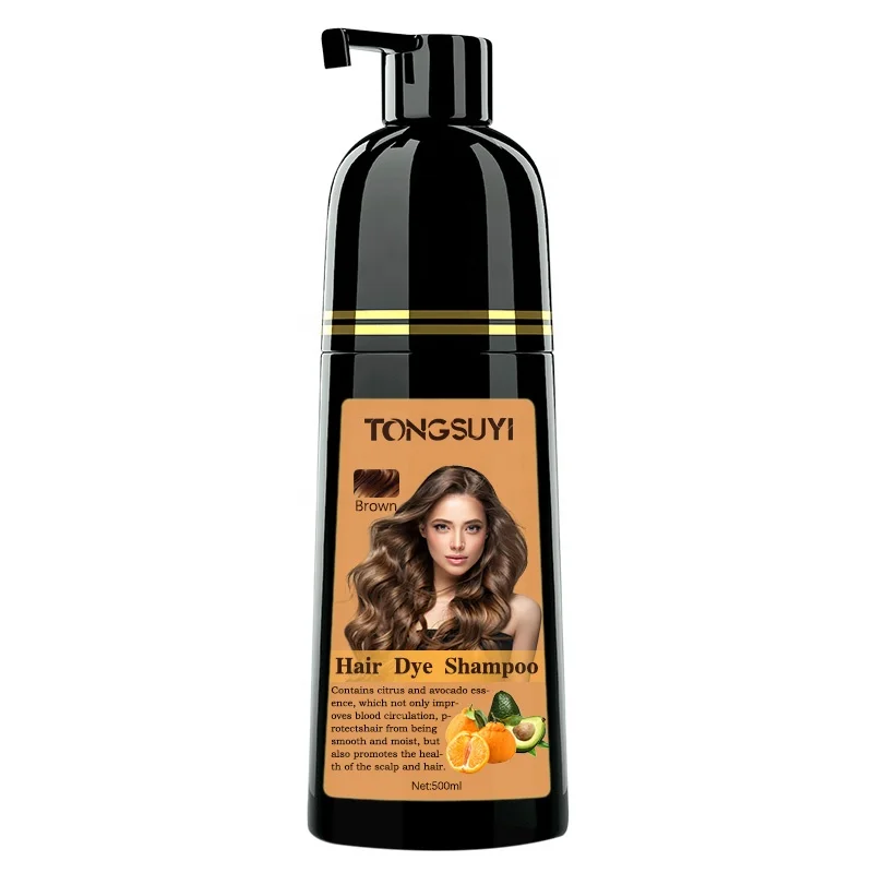 New Design Refreshing Plastic Bottle Black Hair Dye Shampoo Natural Avocado Semi-Permanent Fruit Hair Dye For Hair Salon