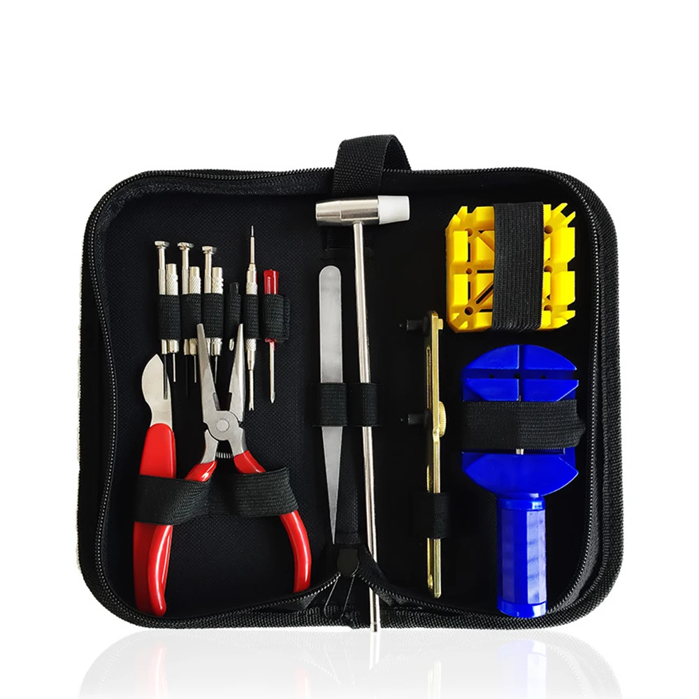16pcs Watchmaker Watch Screwdriver tweezers Repair Tool Kit Watch Link Pin Remover Case Opener Spring Bar Repair Tools Set