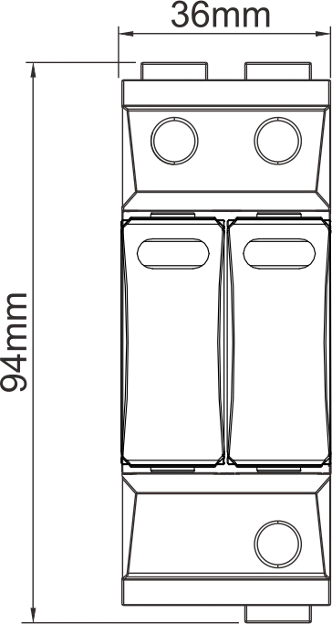 ETEK EKU5-T2-40PV  2P DC1000V Imax 40kA SURGE PROTECTIVE DEVICE ARRESTER  SPD