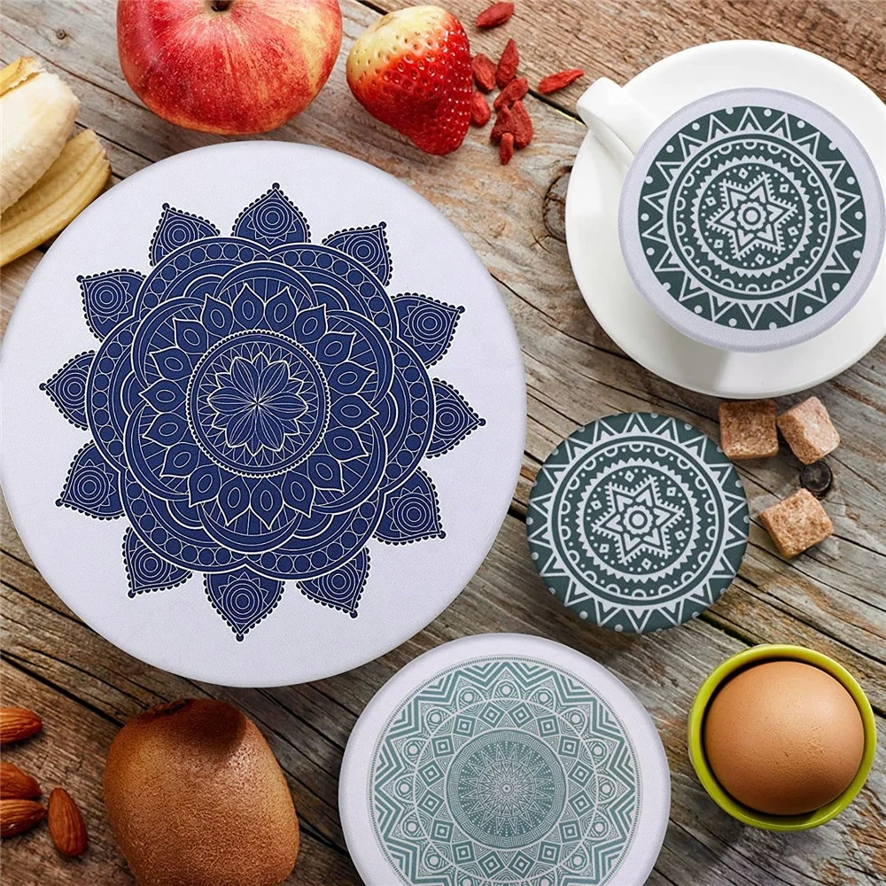 Reusable Elastic Food Storage Cover Stretchy Fabric Cloth Bread Bowl Covers Dish Covers