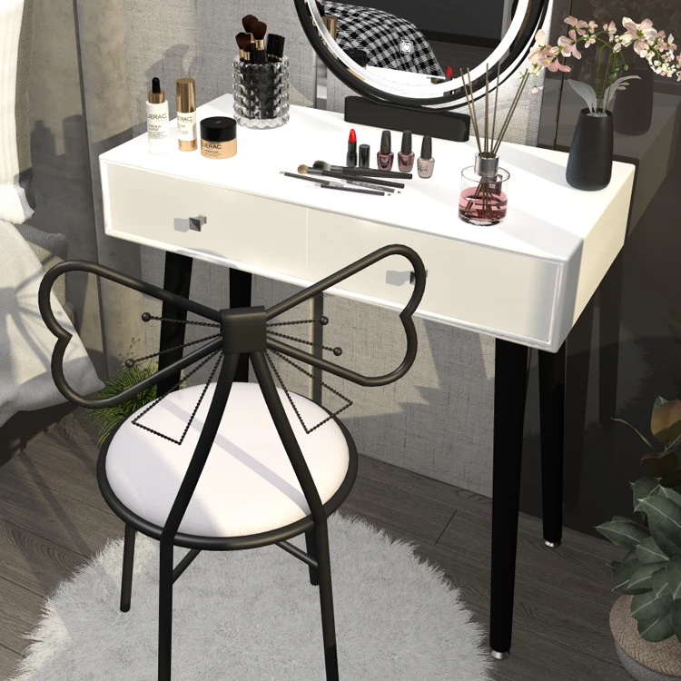 Hot sale metal round metal frame makeup mirror with LED lights vanity table