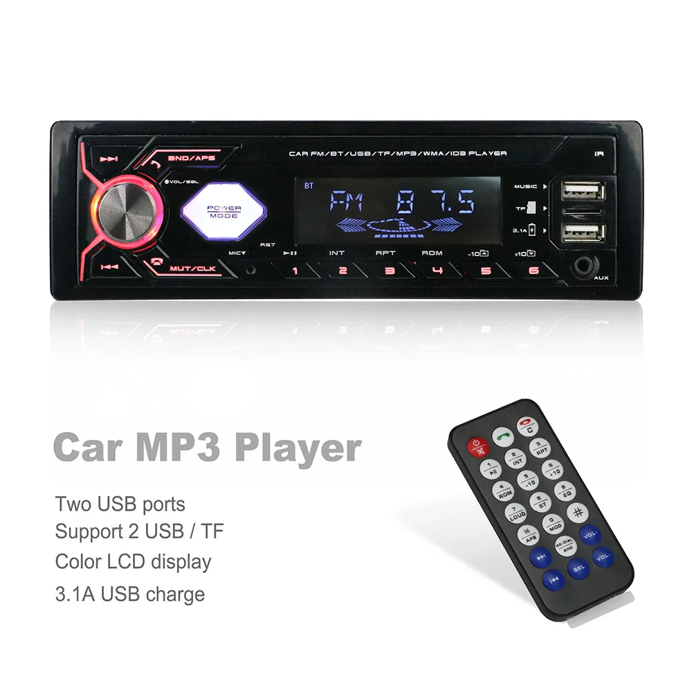 Universal Factory Wholesale High Quality 1 Din Usb Lcd Car Fm Mp3 Music Player