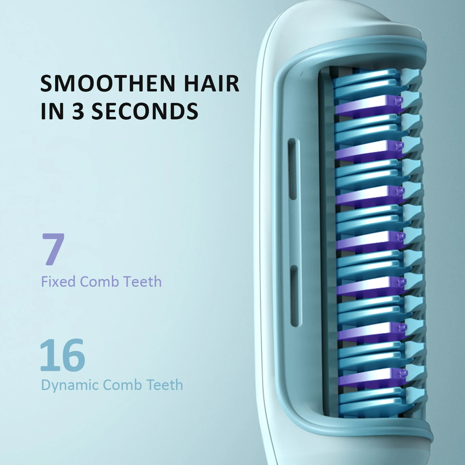 Lena Innovative Design Professional Flat Iron Comb Portable Ceramic Ionic Electric Hot Comb Hair Straightener Brush