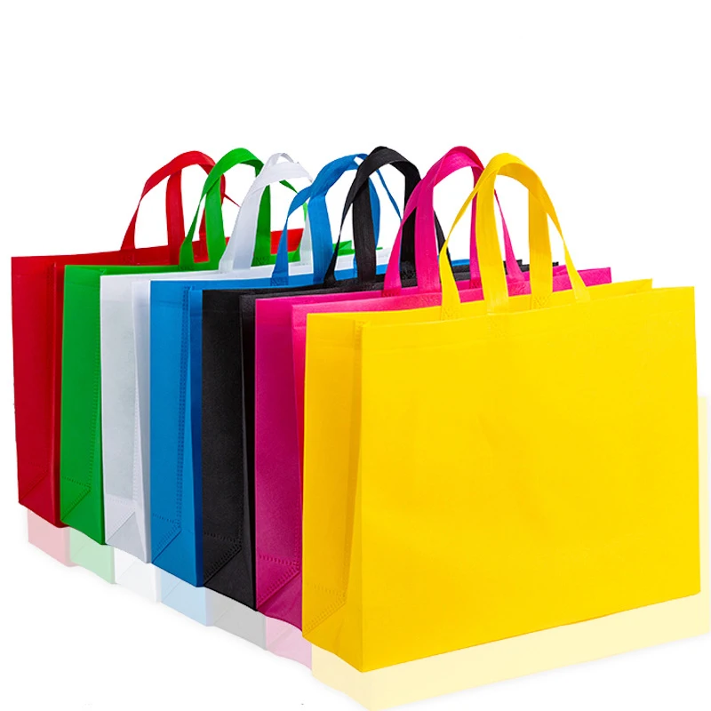 Stock low MOQ 100pcs storage Shopping Bags outdoor travel hand Bags market Non woven Bag for Custom Logo