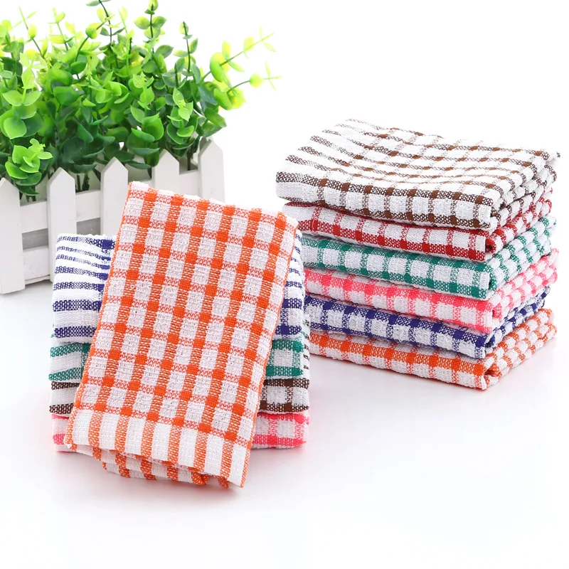 customized 100% organic cotton terry linen  fine french waffle kitchen hand towel waffle tea towels stripe cotton dish