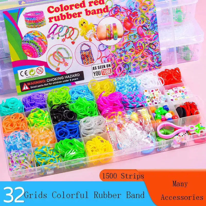 600pcs Multi Color Loom Band Kit Diy Art And Craft Handmade Elastic Rubber Band Bracles Making Kit