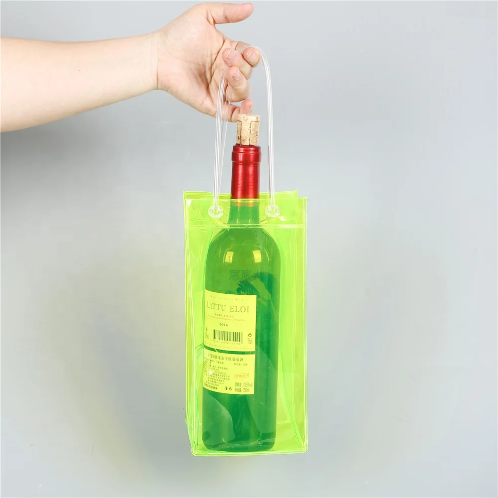 Wholesale Customized Clear Transparent Color Vinyl PVC Wine Bag for Wine Bottles