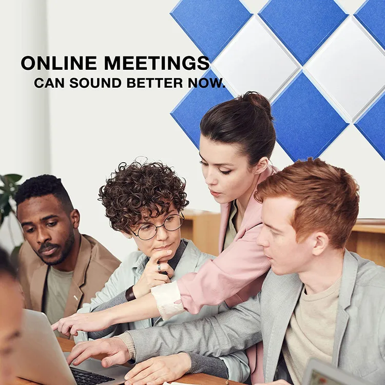 Acoustic Foam Panels Beveled Edge Tiles Soundproof wall panels polyester fiber acoustic panel for Sound Absorbing