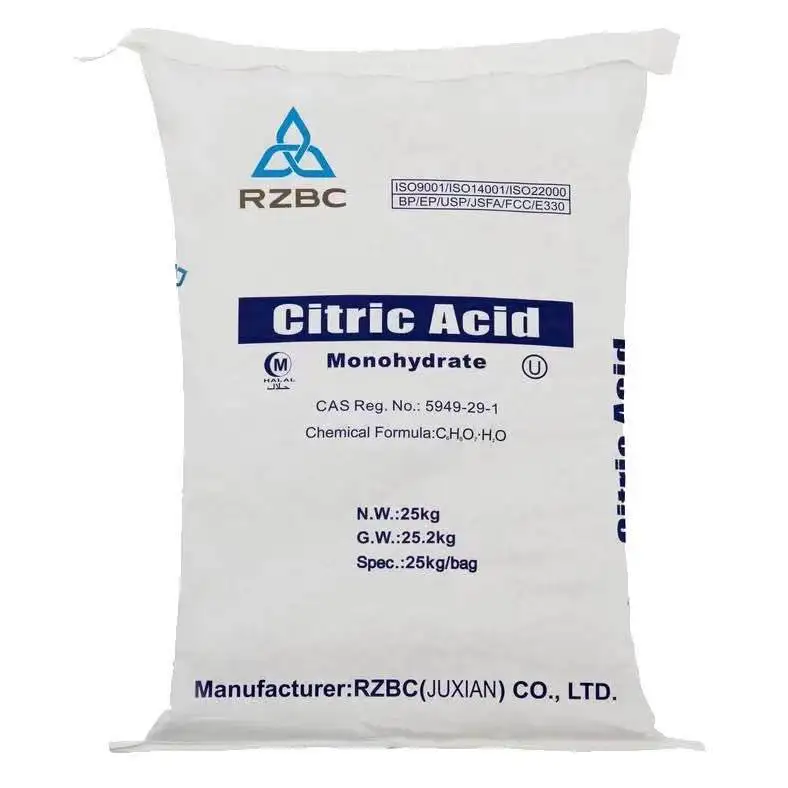 
2021 China Hot Selling Citric Acid Anhydrous Mesh 30-100 Citric Acid Monohydrate Food Grade 