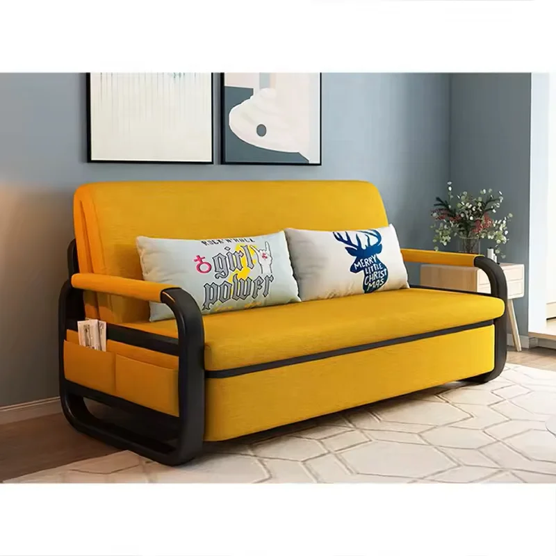 Modern Style Folding Living Room Furniture Set, High Quality Pull Out Folding Simplicity Fabric Sofa Bed