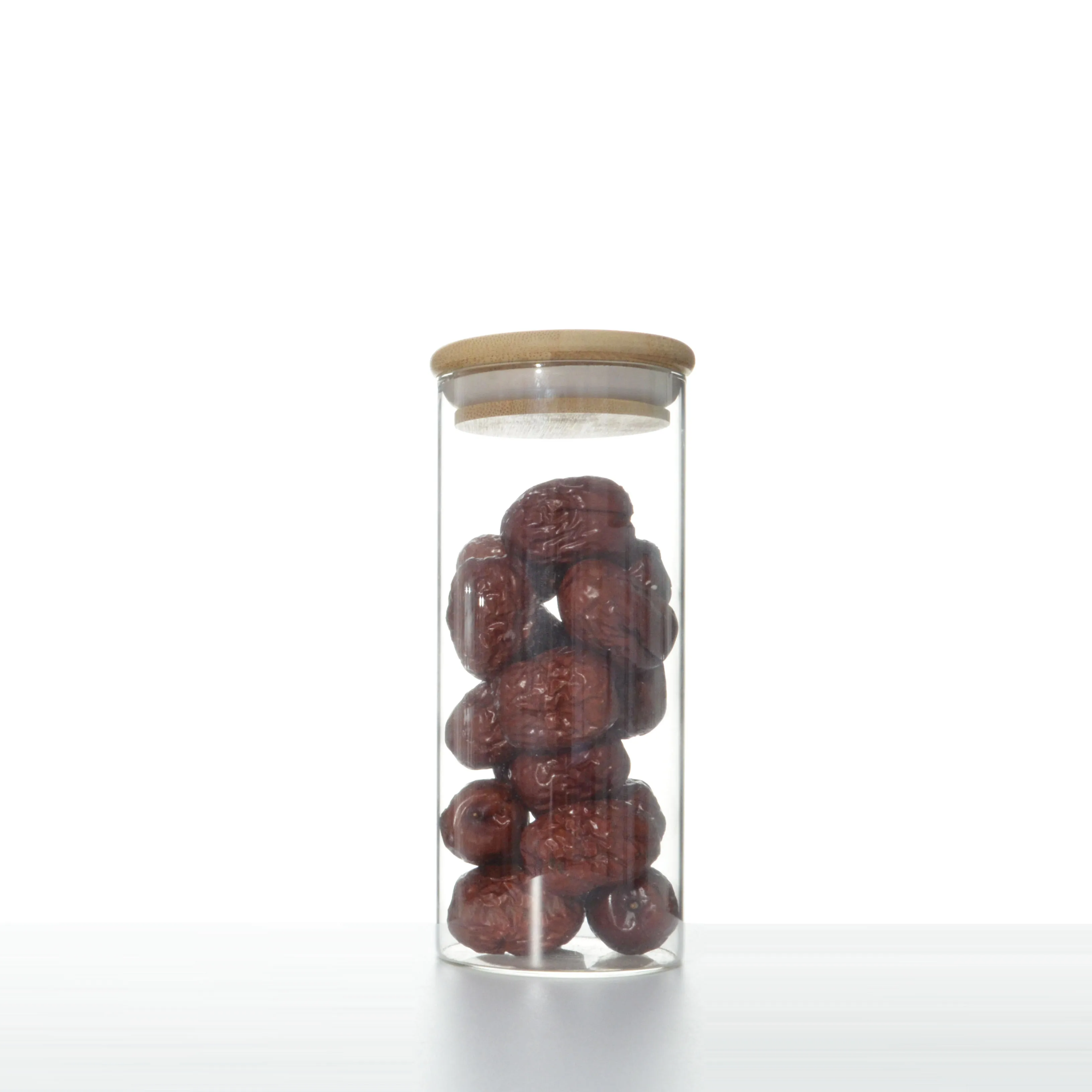 
BJ65-100 Cylindrical Glass Dry Wet Food Storage Jar with Cork Lid 