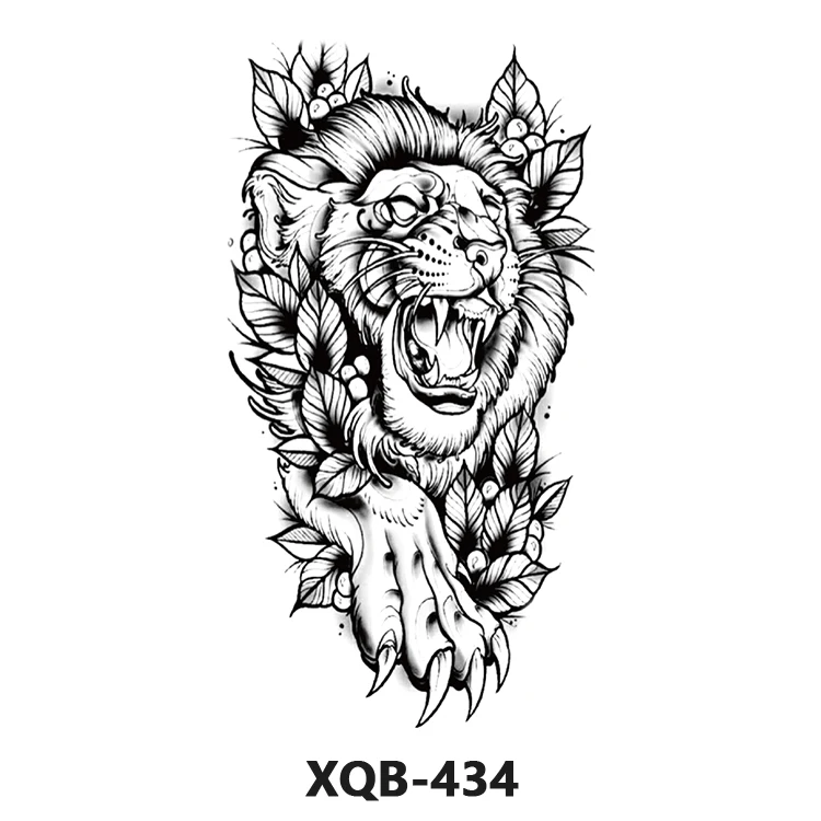 Selling Waterproof Sexy Adult Body Tattoo Sticker Lion Temporary Tattoos For Men