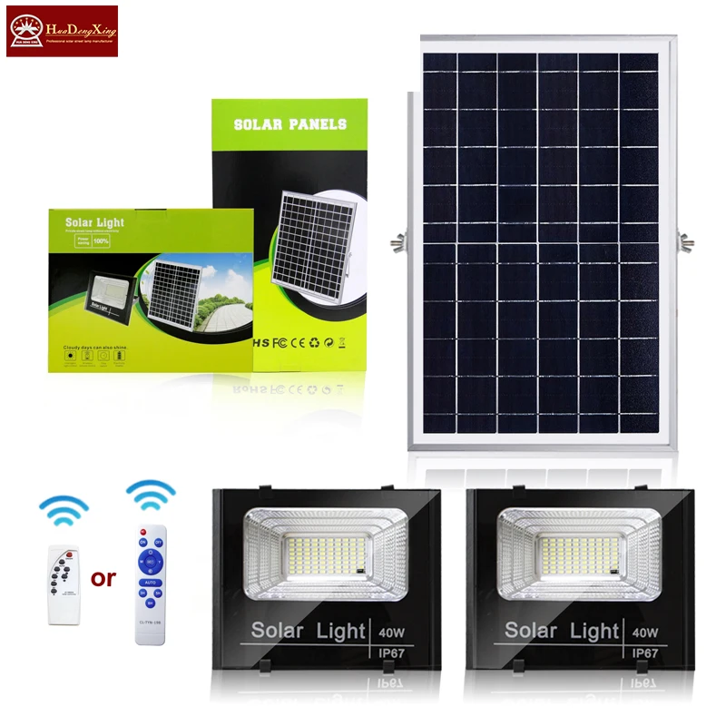 Wholesale 100W LED Solar Flood Lights Waterproof Outdoor Aluminium Sensor Monitor 25-300 Watt Solar Energy Lighting