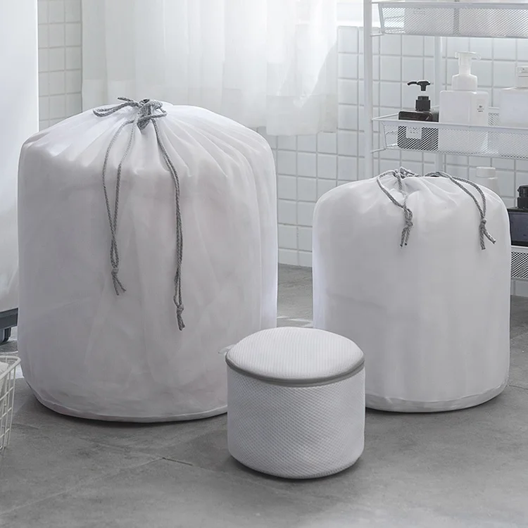 Strong Laundry Bag Large mesh fabric washing laundry bag eyelet cord drawstring heavy duty Laundry Bags customise