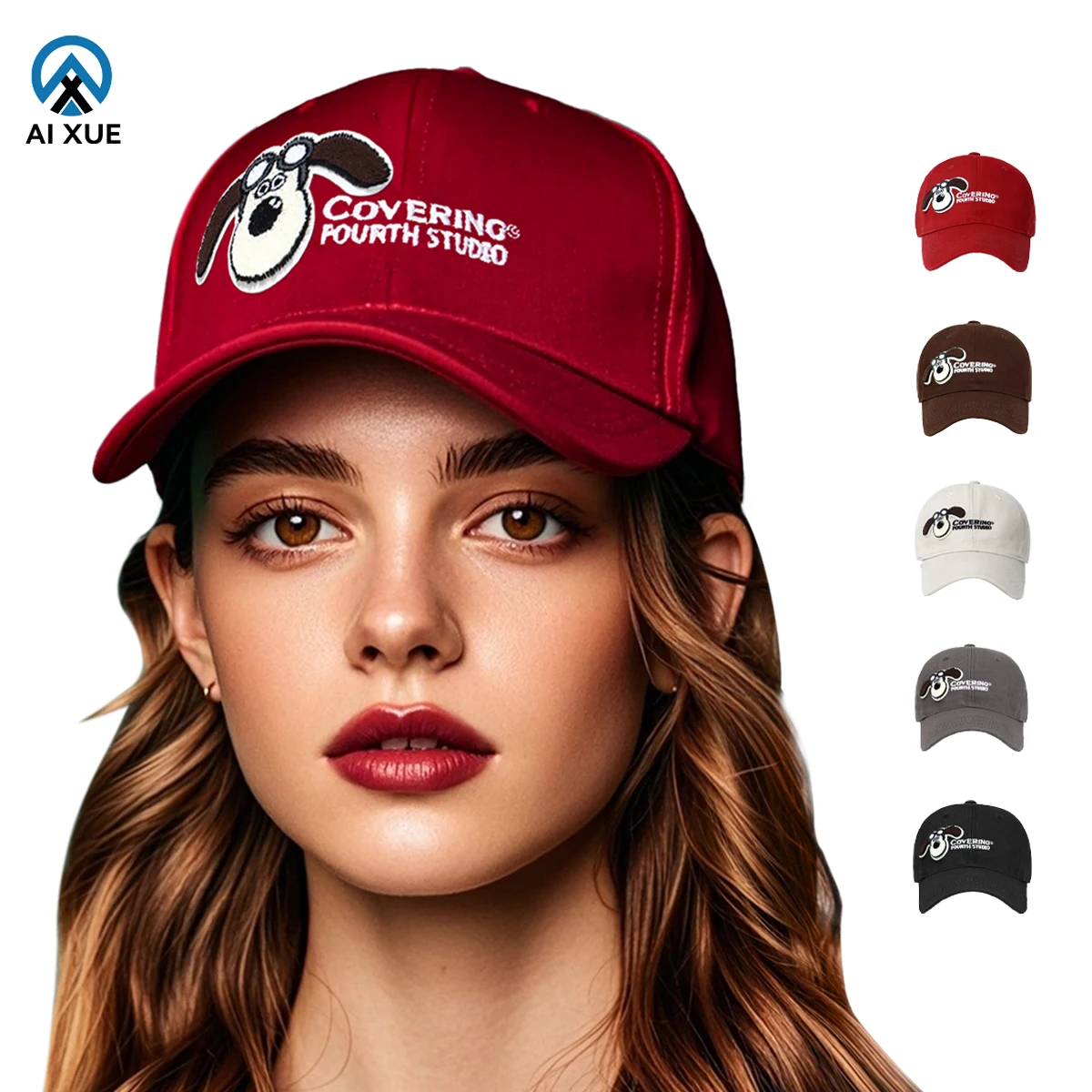 2025 Factory Korean Version High Quality Waterproof Street Embroidered Baseball Cap Fabric Flat Brim Fashion Letter Design