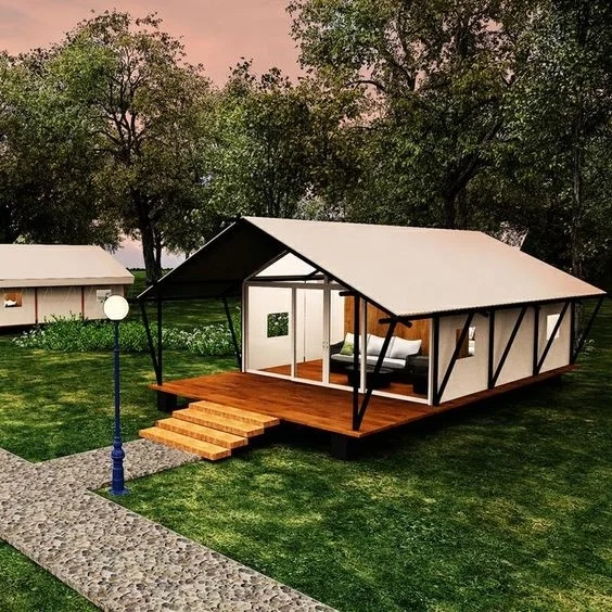 Custom 2024 New Design Luxury Resort Hotel Tent Outdoor Waterproof Canvas Glamping Safari Tent