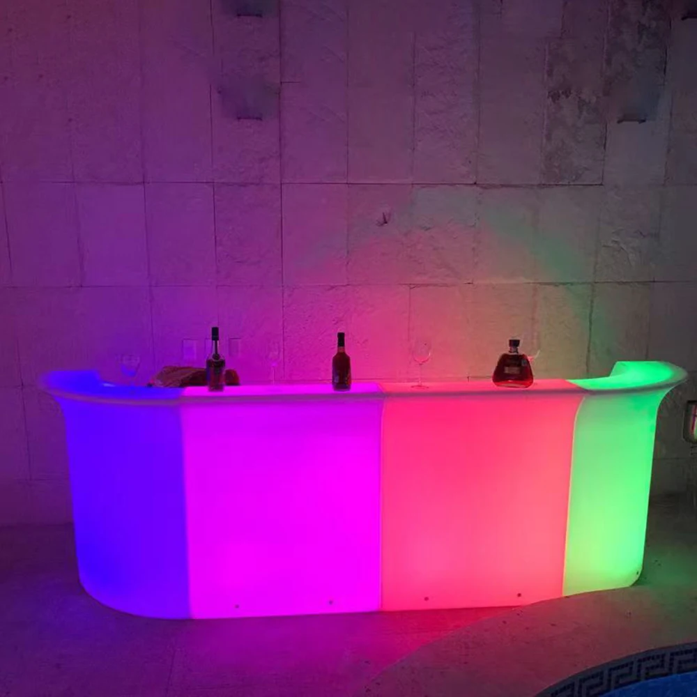 modern rgb color changing led party illuminated outdoor furniture Fashion portable bar counter for bar or restaurant