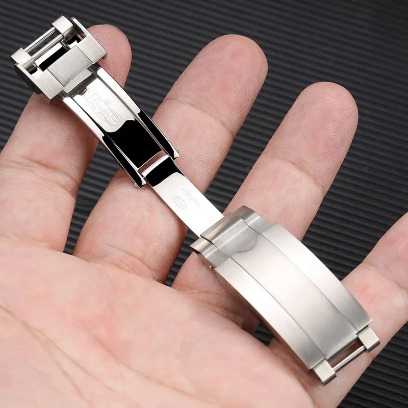 9mm Watch Band Glide Clasp for R-olex DAYTONA SU-BMARINER GMT Yacht-Master Stainless Steel Fine-tuning Pull Button Watch Buckle