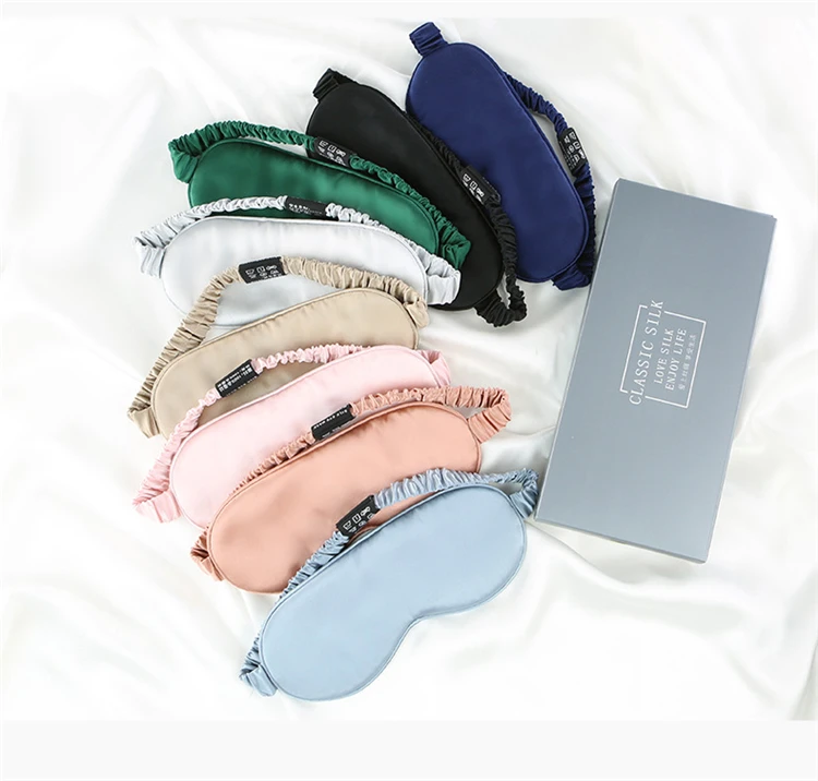 Маска для глаз HEFT BOOOGE из 100% шелка тутового шелкопряда роскошный дизайн однотонная телесного