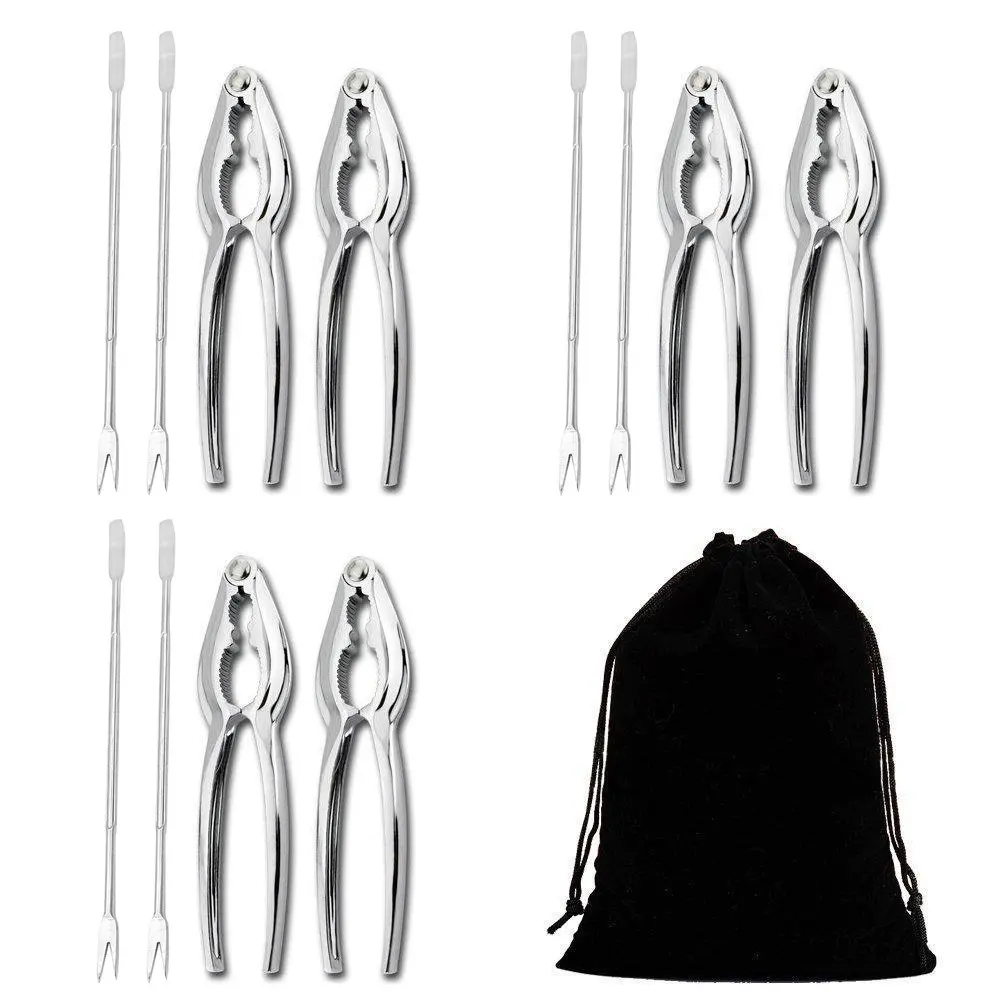 
2019 Seafood crackers picks spoons set stainless steel crab peel shrimp tool lobster calmp pliers clip pick sett 