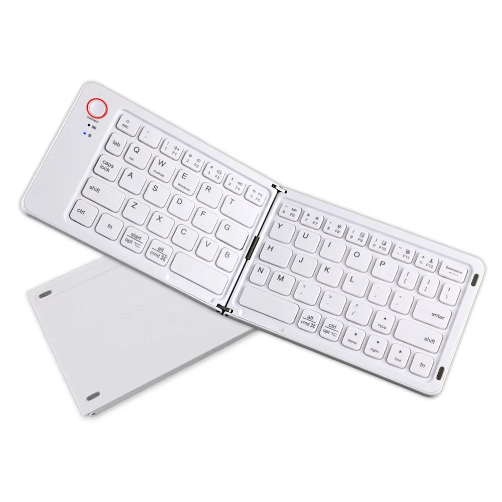 Mini portable double twice folded wireless 2 fold cell phone mobile phone folding keyboard for mac ipad tablets laptops