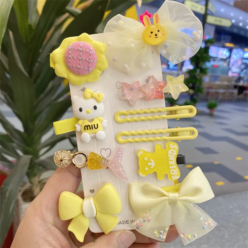 2023 Hot selling kids hairpin set 10pcs cartoon kids hair clips lovely hair clips for girls