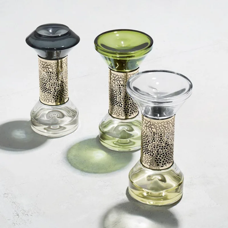 Creative 100ml New Hourglass-shaped Aromatherapy Bottle Volatile Liquid Bottle Empty Bottle Glass Screen Printing Personal Care