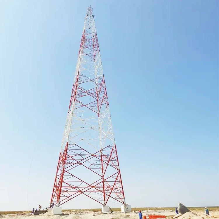 3 Leg Legged Tube Pipe Tubular Self Supporting Steel Hot Dip Galvanized 60m Telecom Telecommunication Communication Cell Tower