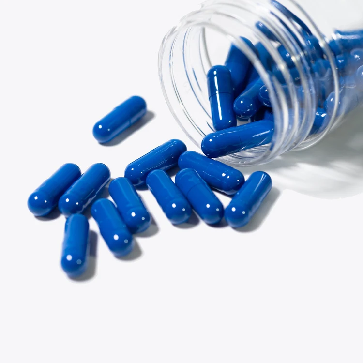 Производители Wecaps Синие Пустые желатиновые капсулы Твердые пустые капсулы таблетки Синие Пустые капсулы