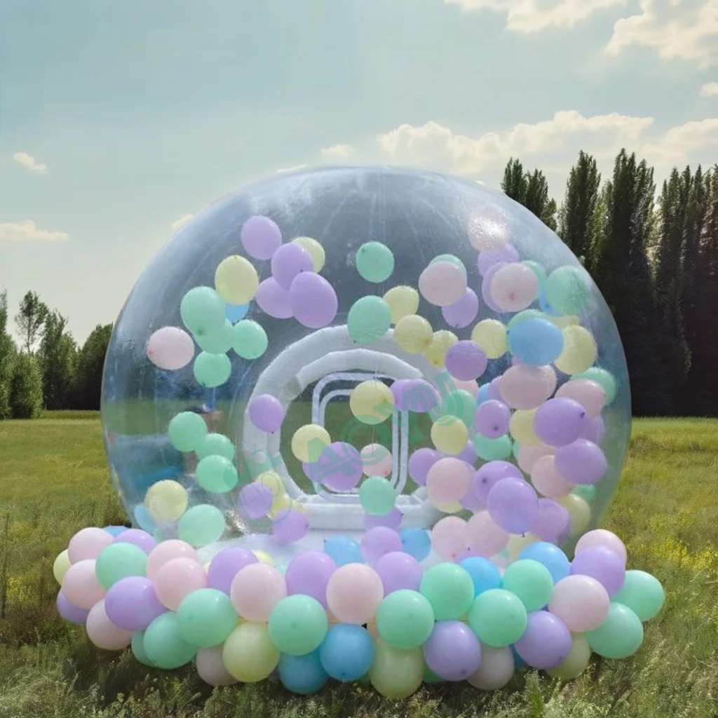 AOYU Children Places Customized Inflatable Transparent Amusement Ornament Balloon 3M Garden Bubble House Tent
