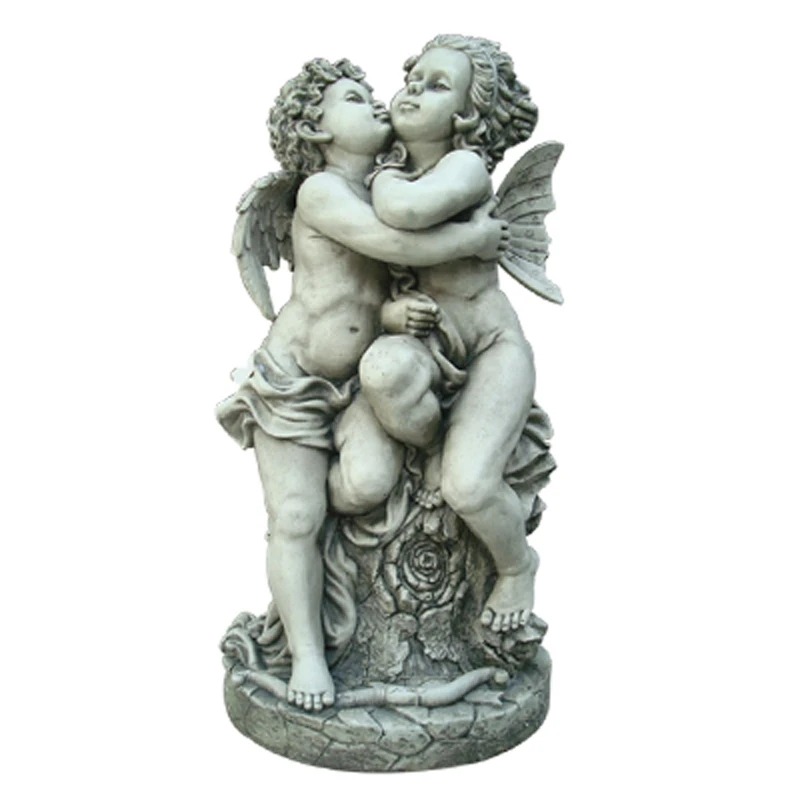 White Marble Stone Little Angel Baby Child Sculpture for exterior decoration